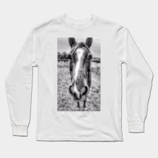 Why The Long Face?  - Black And White Long Sleeve T-Shirt